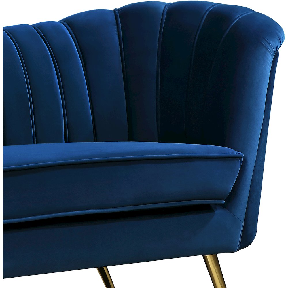 Margo Navy Velvet Loveseat