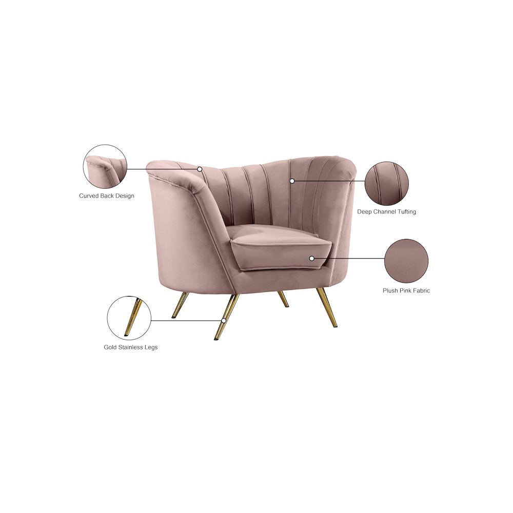 Margo Pink Velvet Chair