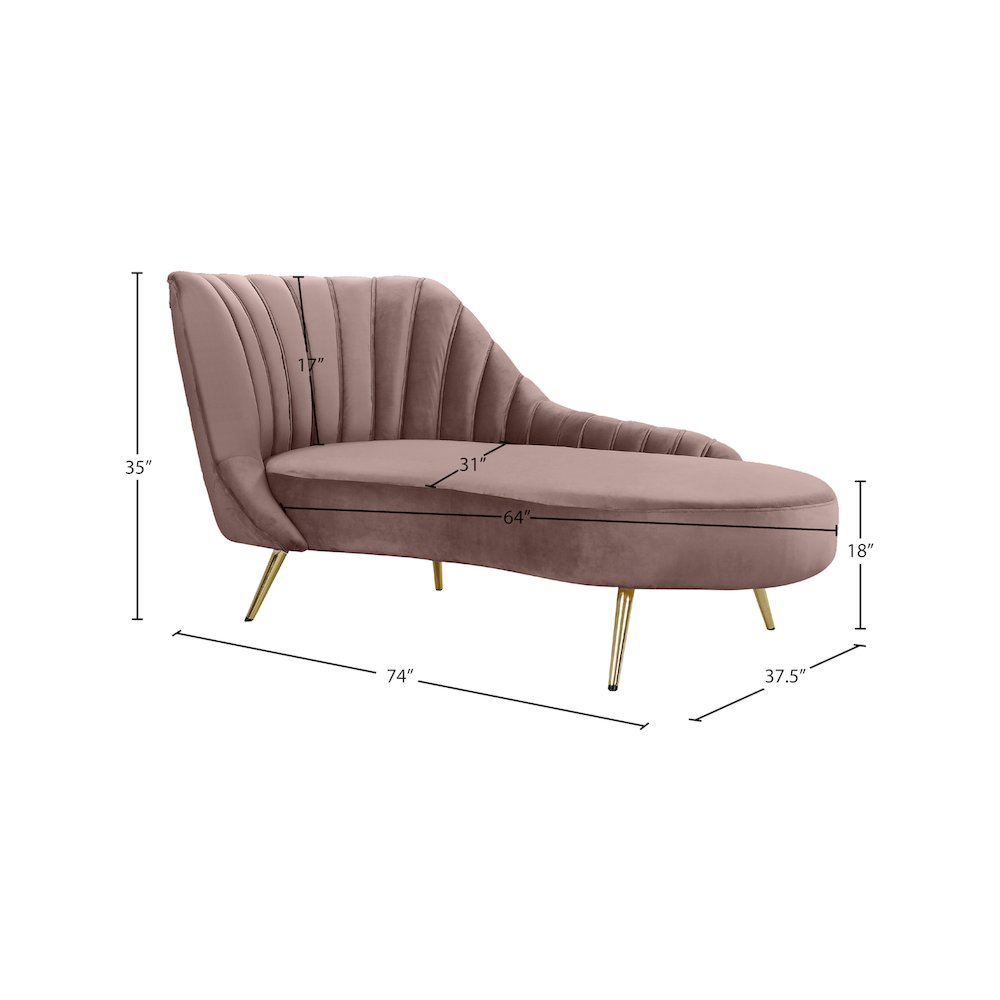 Margo Pink Velvet Chaise