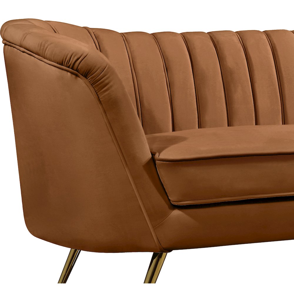 Margo Saddle Velvet Loveseat