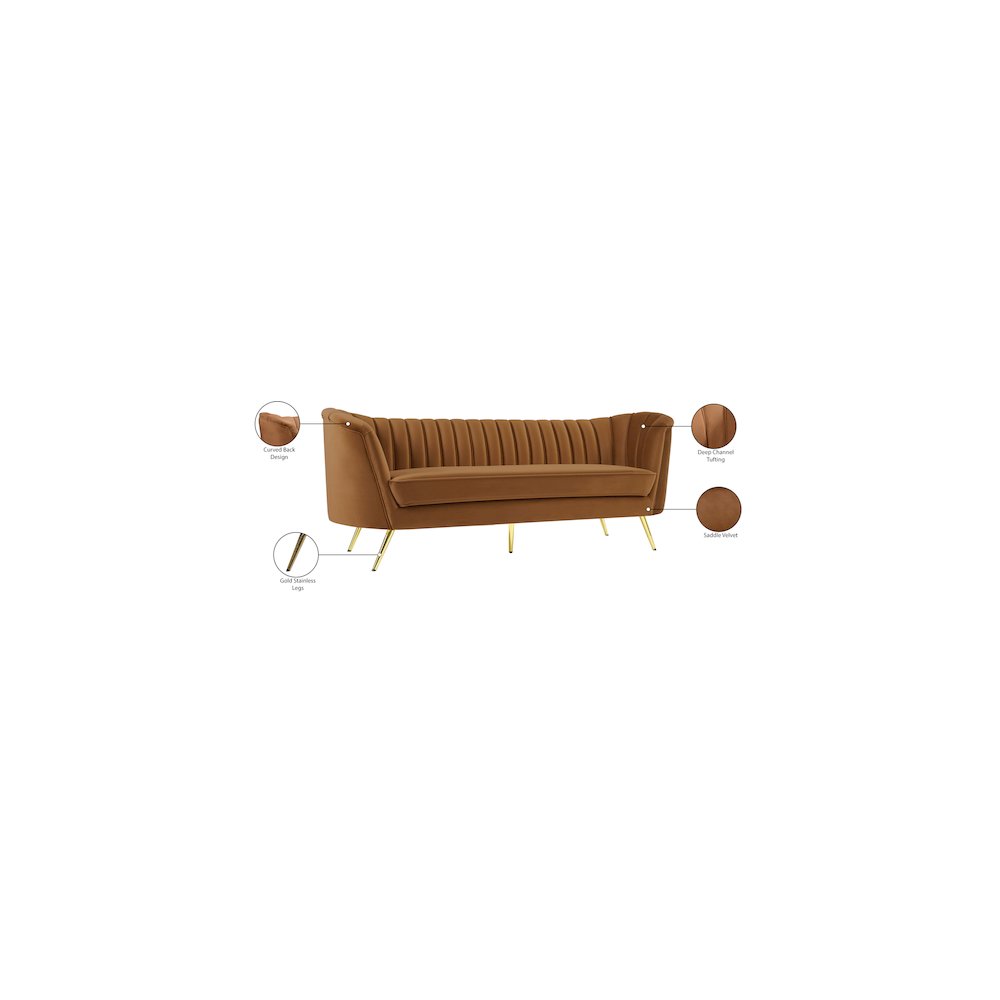 Margo Saddle Velvet Sofa