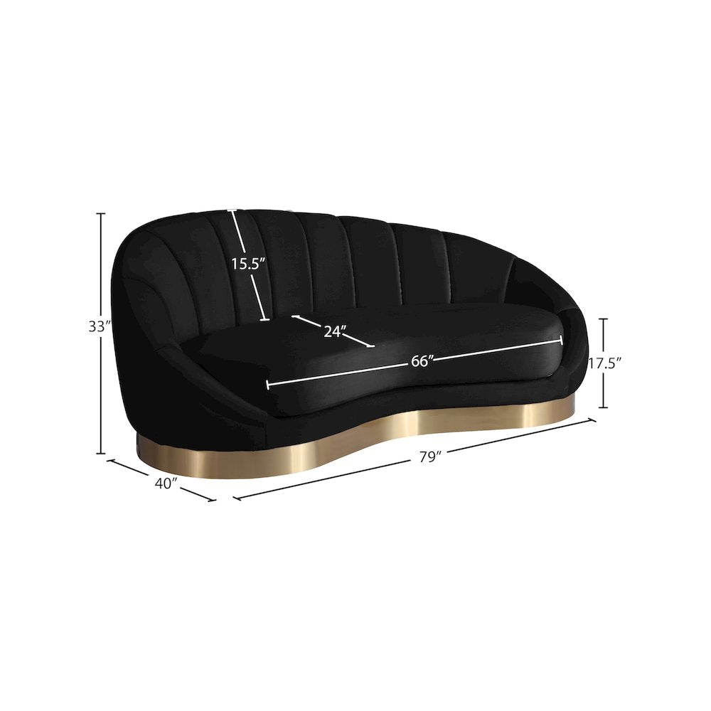 Shelly Black Velvet Chaise