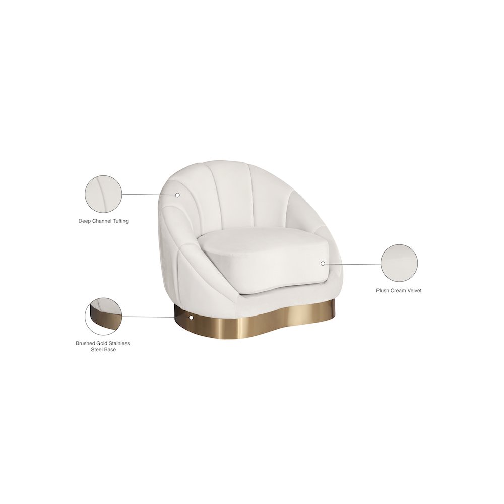 Shelly Cream Velvet Chair
