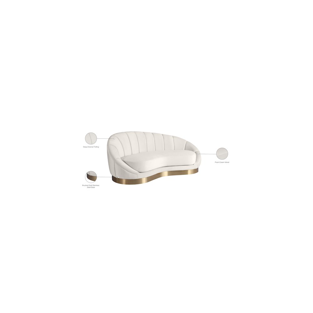 Shelly Cream Velvet Chaise