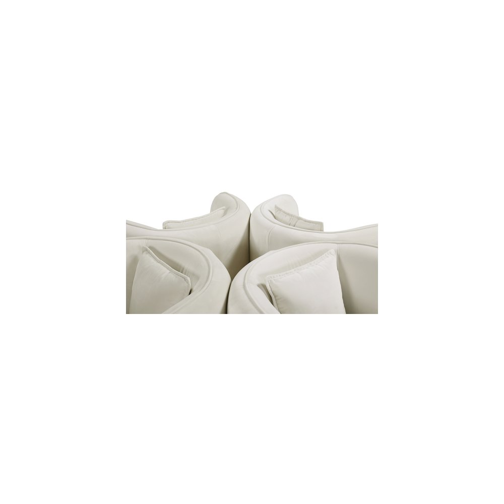 Circlet Cream Velvet Round Sofa Settee