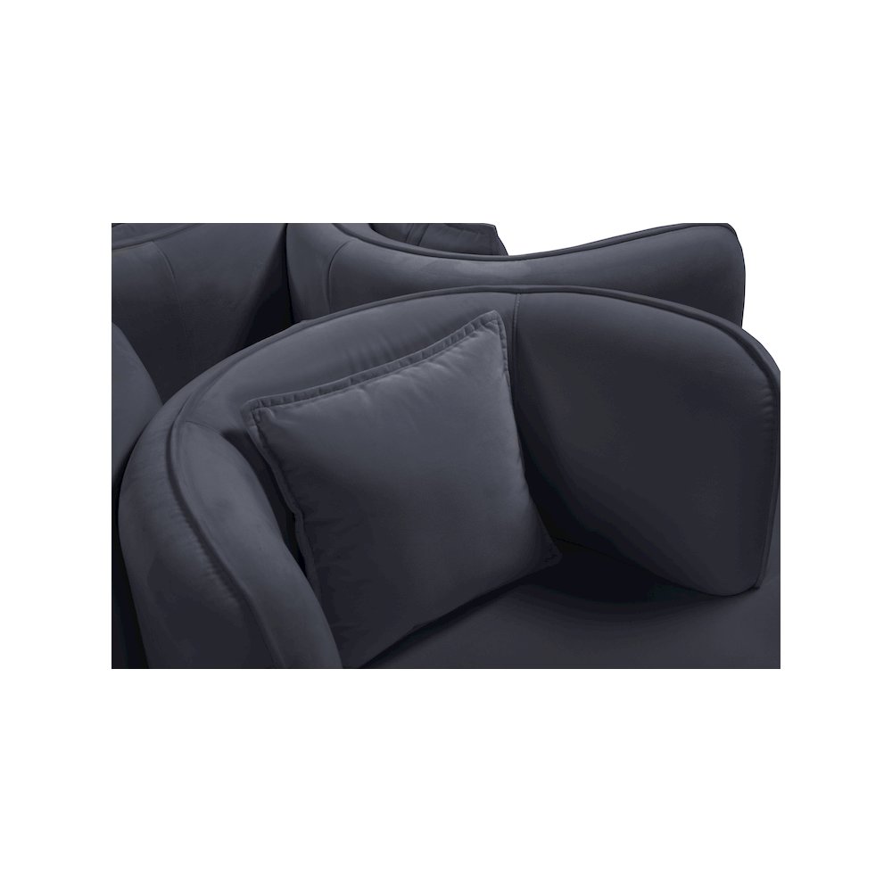 Circlet Grey Velvet Round Sofa Settee