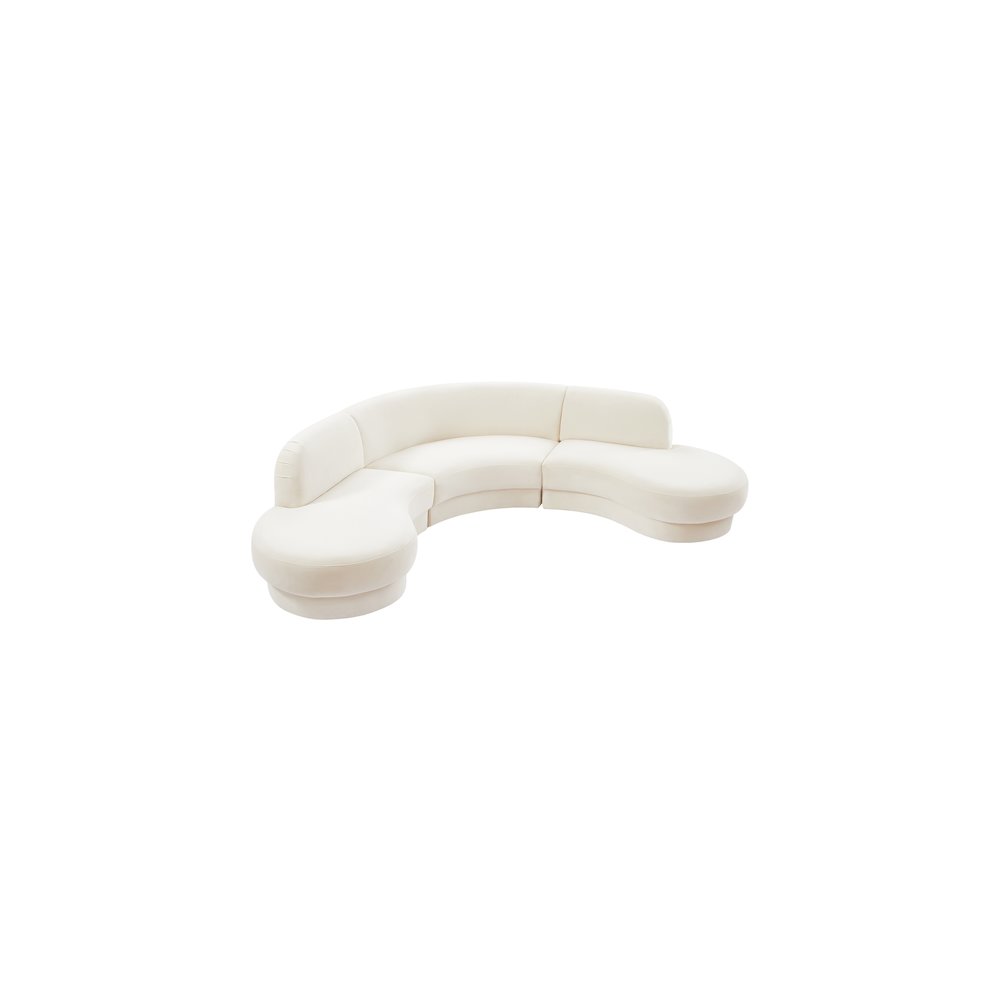 Rosa Cream Velvet 3pc. Sectional