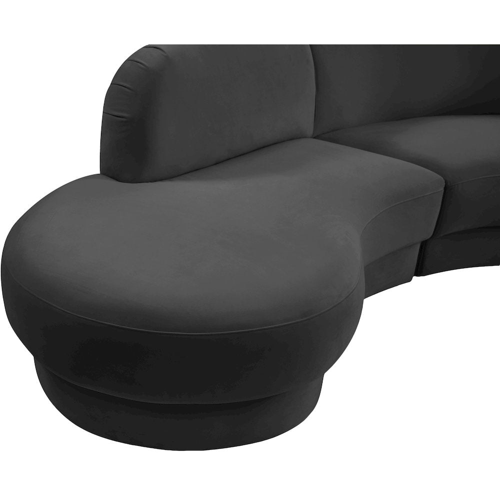 Rosa Grey Velvet 3pc. Sectional