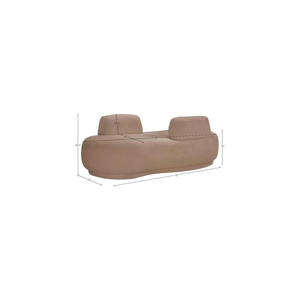 Argyle Beige Teddy Fabric Chaise/Loveseat