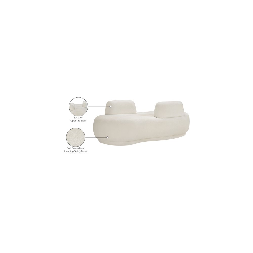 Argyle Cream Teddy Fabric Chaise/Loveseat