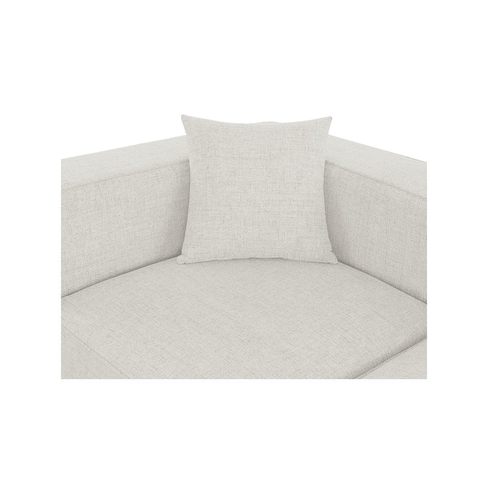 Cube Cream Durable Linen Textured Modular Sectional
