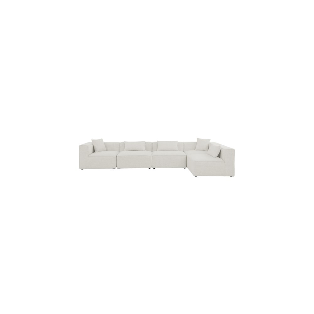 Cube Cream Durable Linen Textured Modular Sectional
