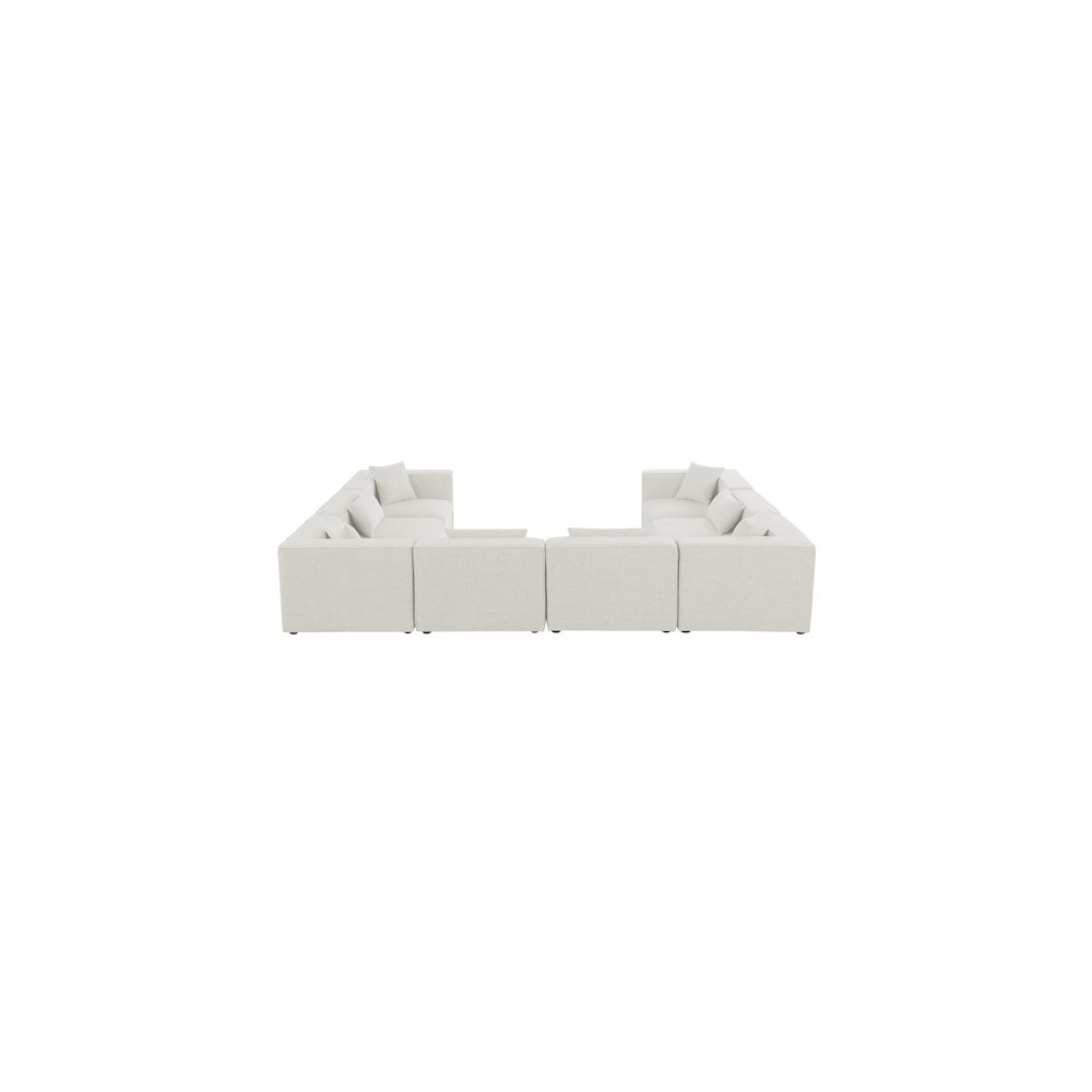 Cube Cream Durable Linen Textured Modular Sectional