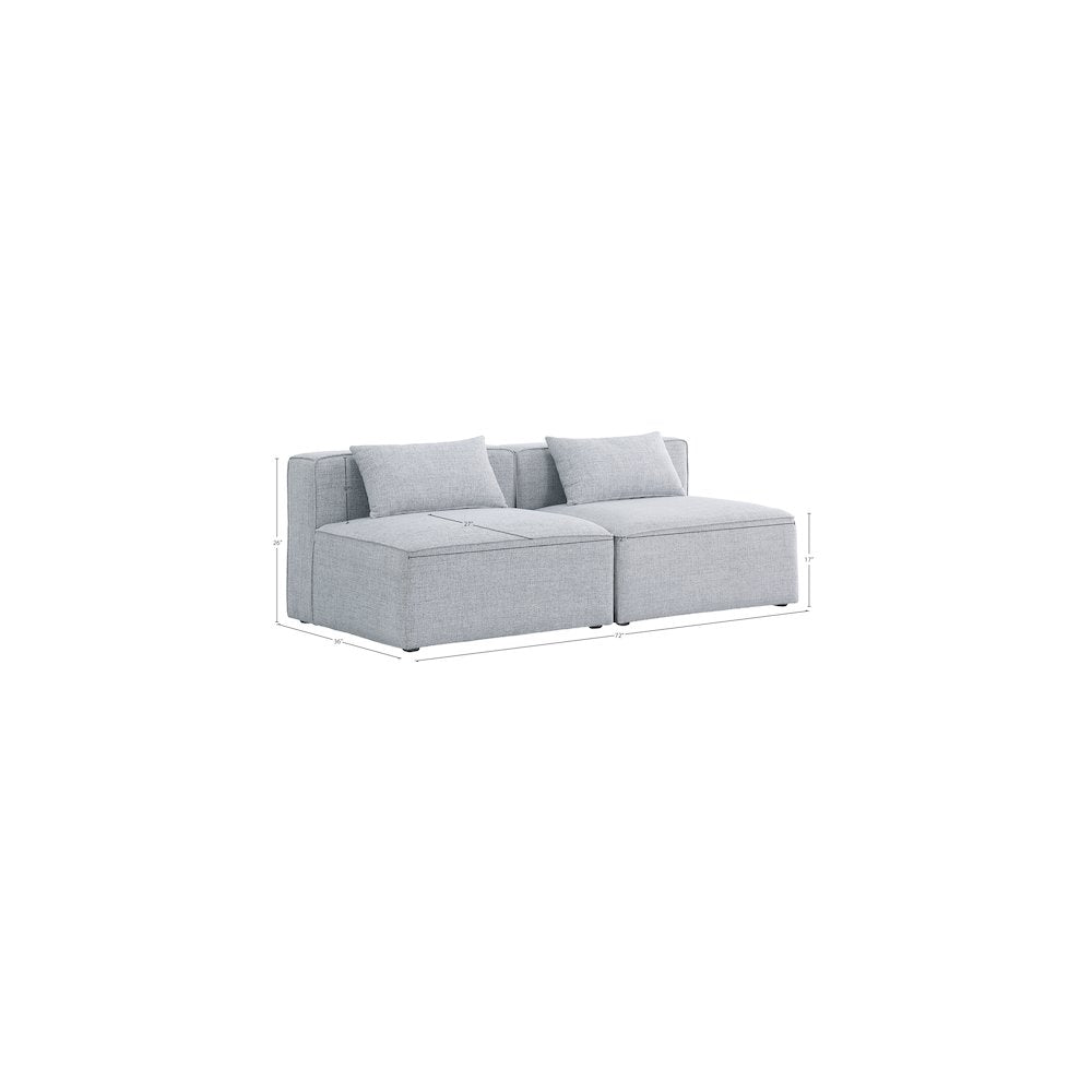 Cube Grey Durable Linen Textured Modular Sofa