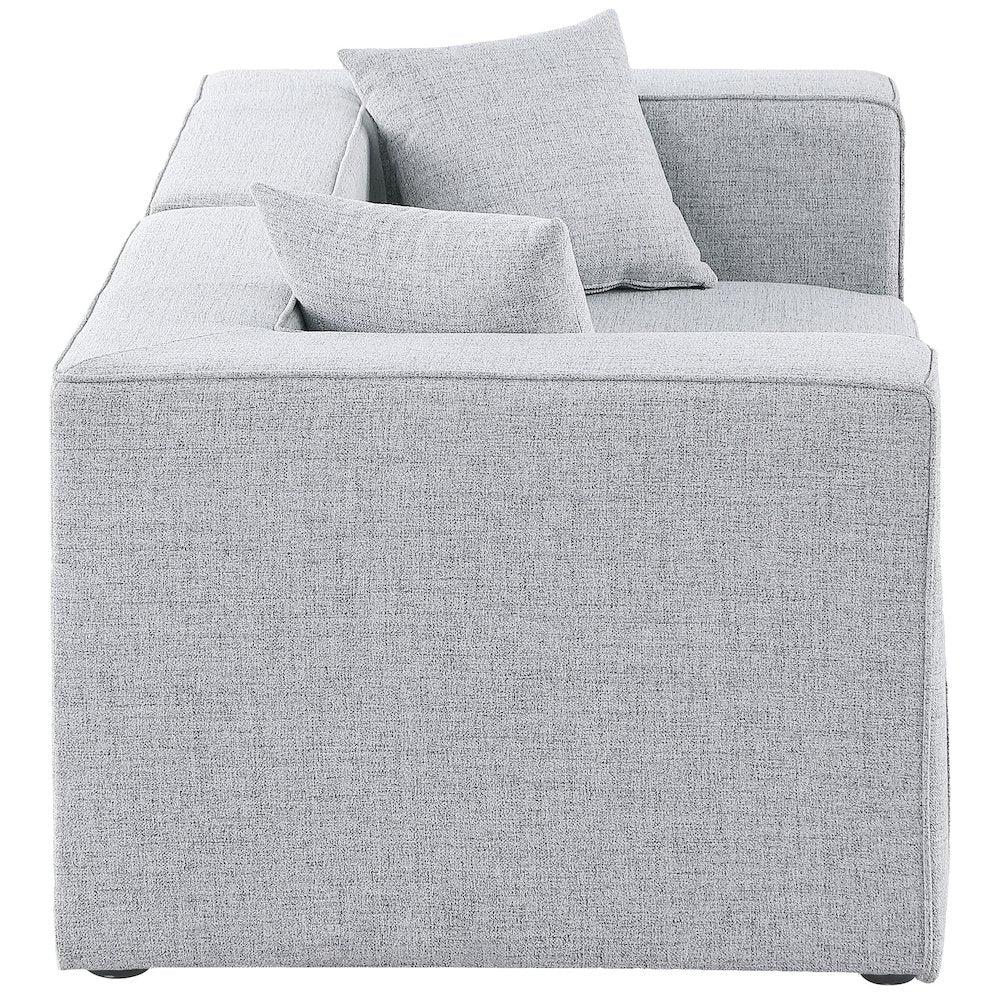 Cube Grey Durable Linen Textured Modular Sofa
