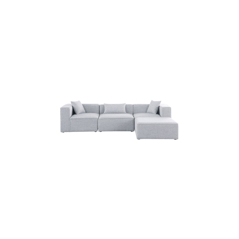 Cube Grey Durable Linen Textured Modular Sectional