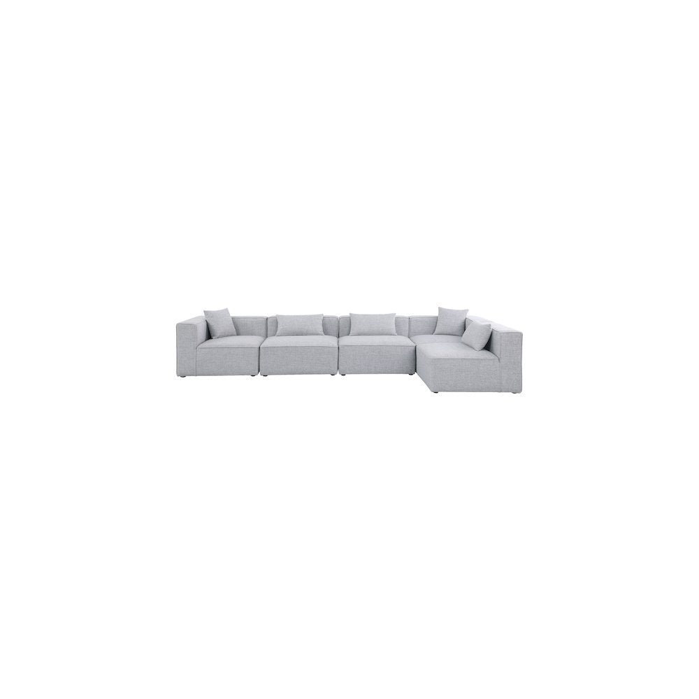 Cube Grey Durable Linen Textured Modular Sectional