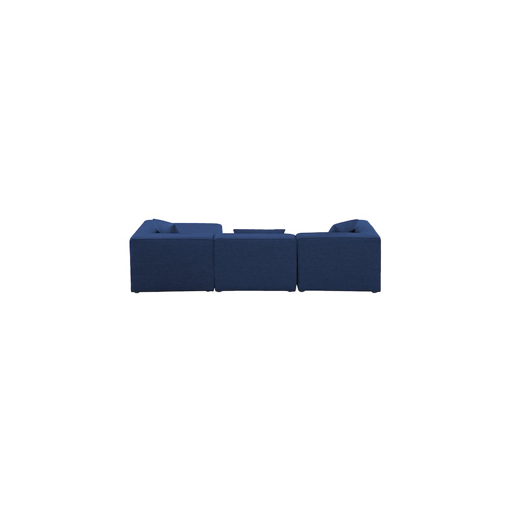 Cube Navy Durable Linen Textured Modular Sectional