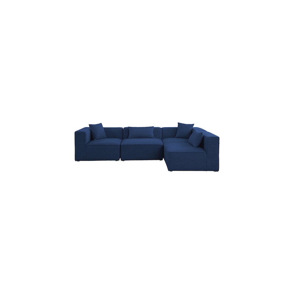Cube Navy Durable Linen Textured Modular Sectional