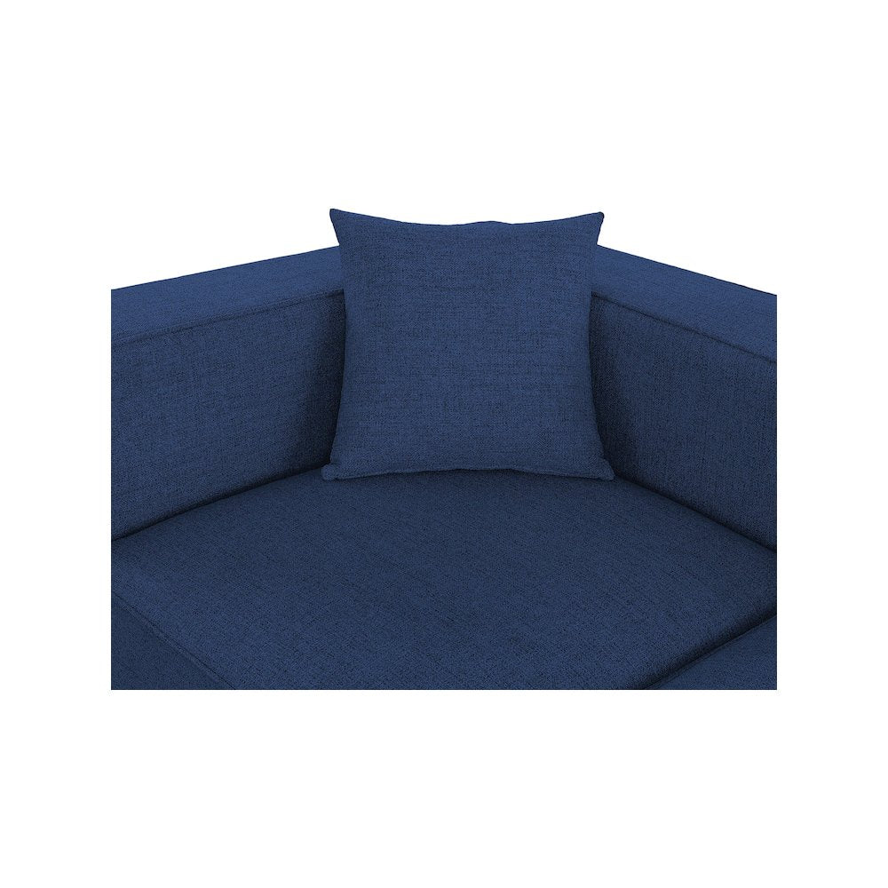 Cube Navy Durable Linen Textured Modular Sectional