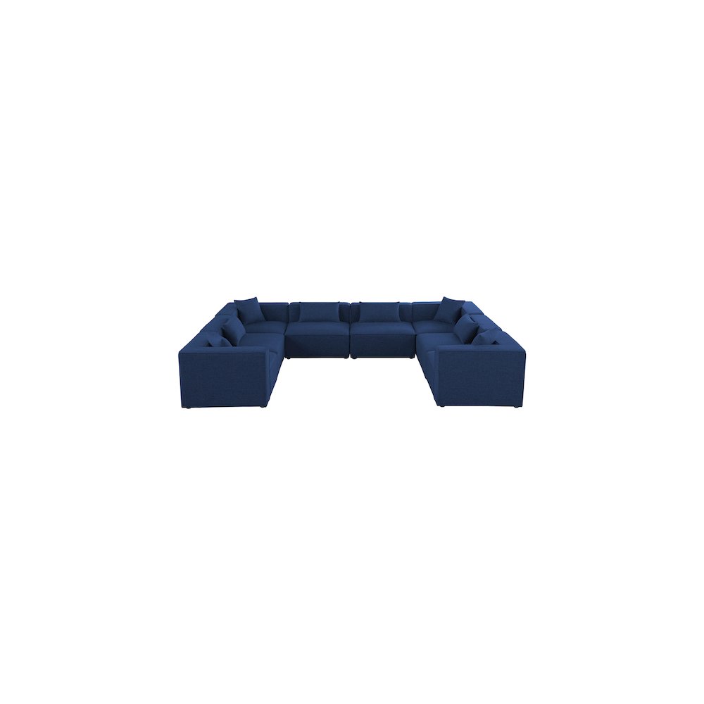 Cube Navy Durable Linen Textured Modular Sectional