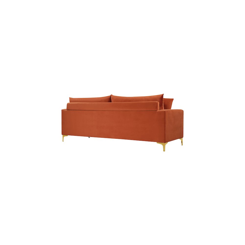 Naomi Cognac Velvet Sofa
