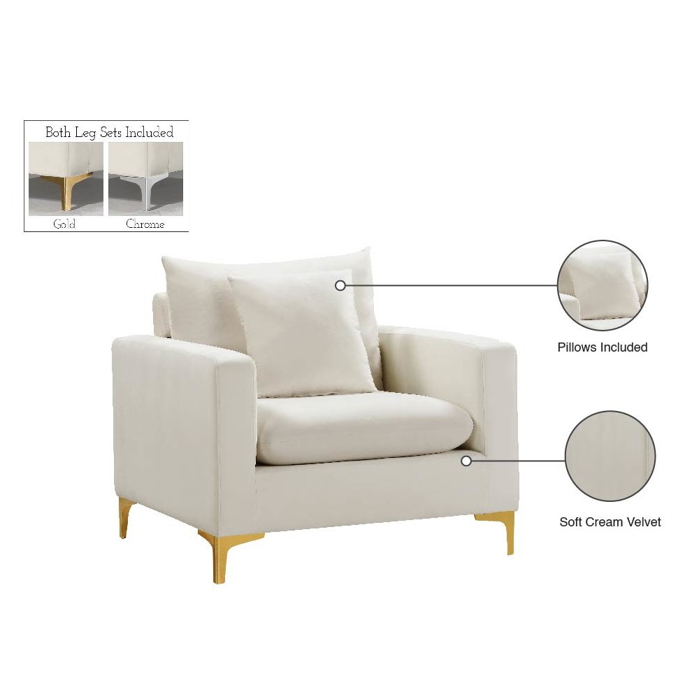 Naomi Cream Velvet Chair