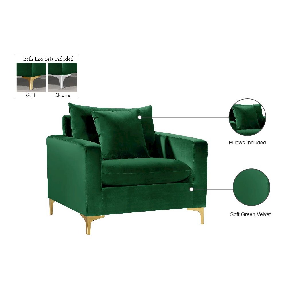 Naomi Green Velvet Chair