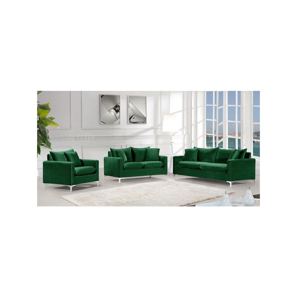 Naomi Green Velvet Sofa
