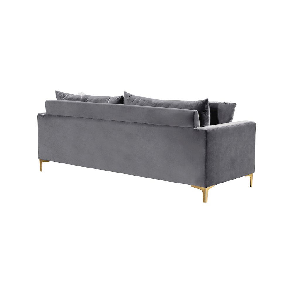 Naomi Grey Velvet Sofa