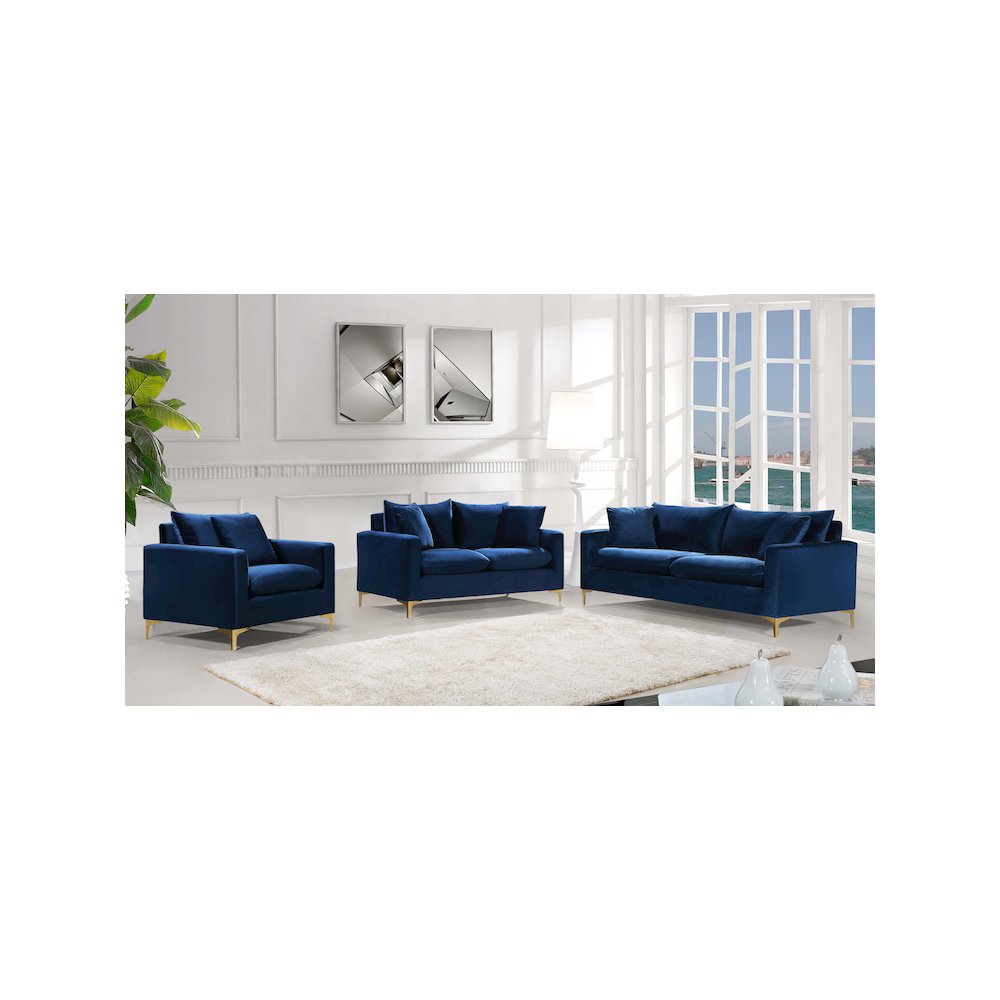 Naomi Navy Velvet Sofa