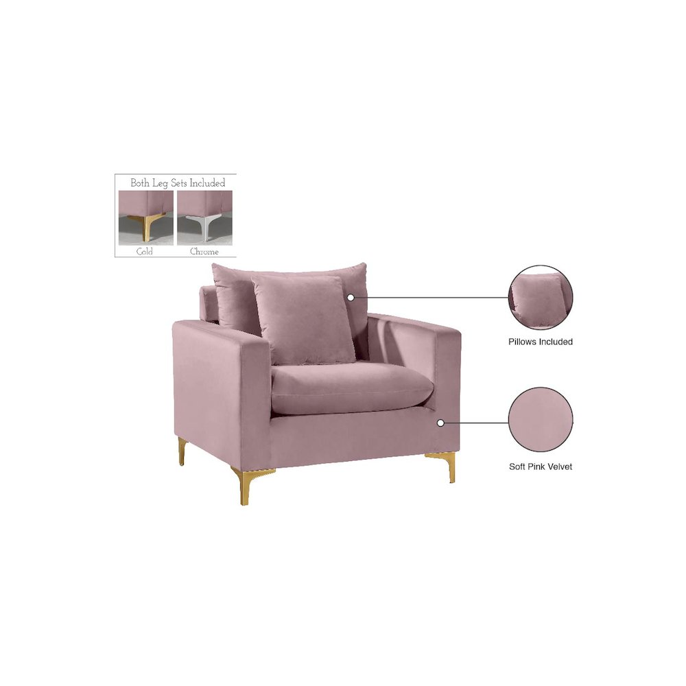 Naomi Pink Velvet Chair