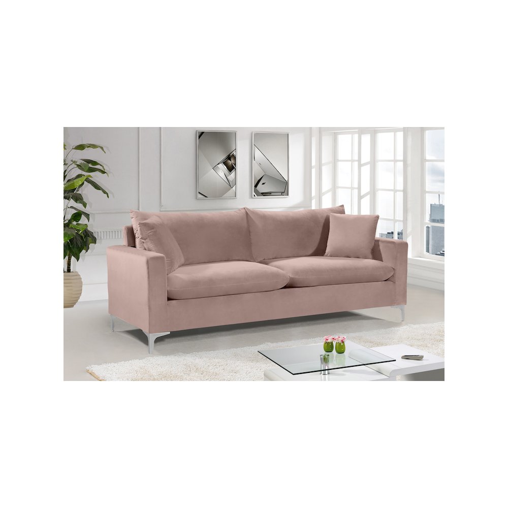 Naomi Pink Velvet Sofa