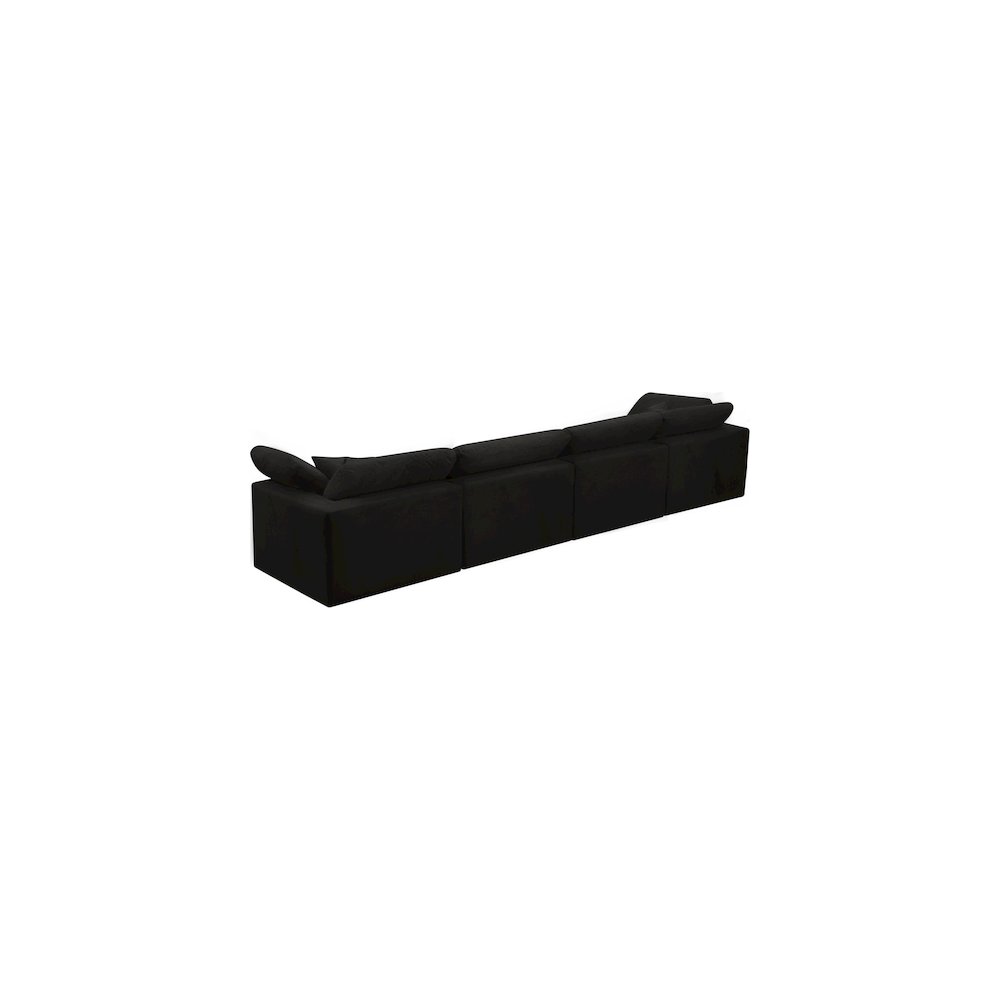 Cozy Black Velvet Comfort Modular Sofa