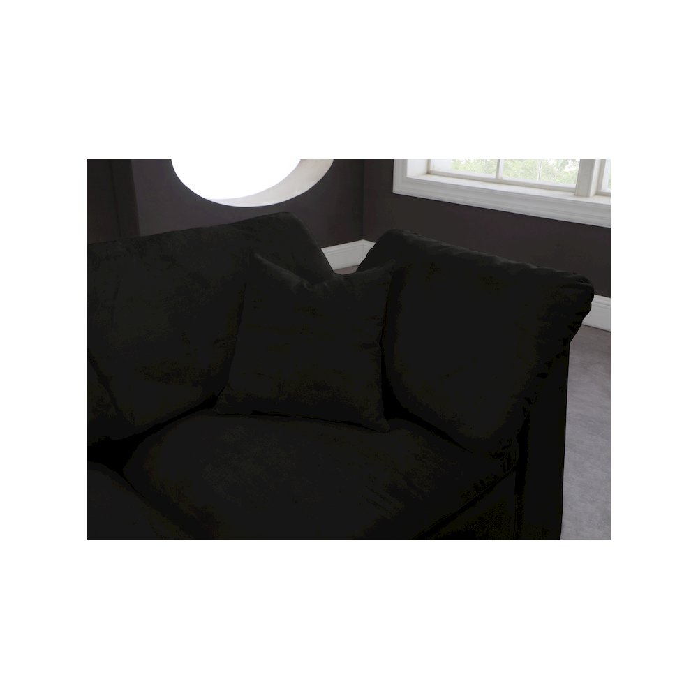 Cozy Black Velvet Modular Sectional