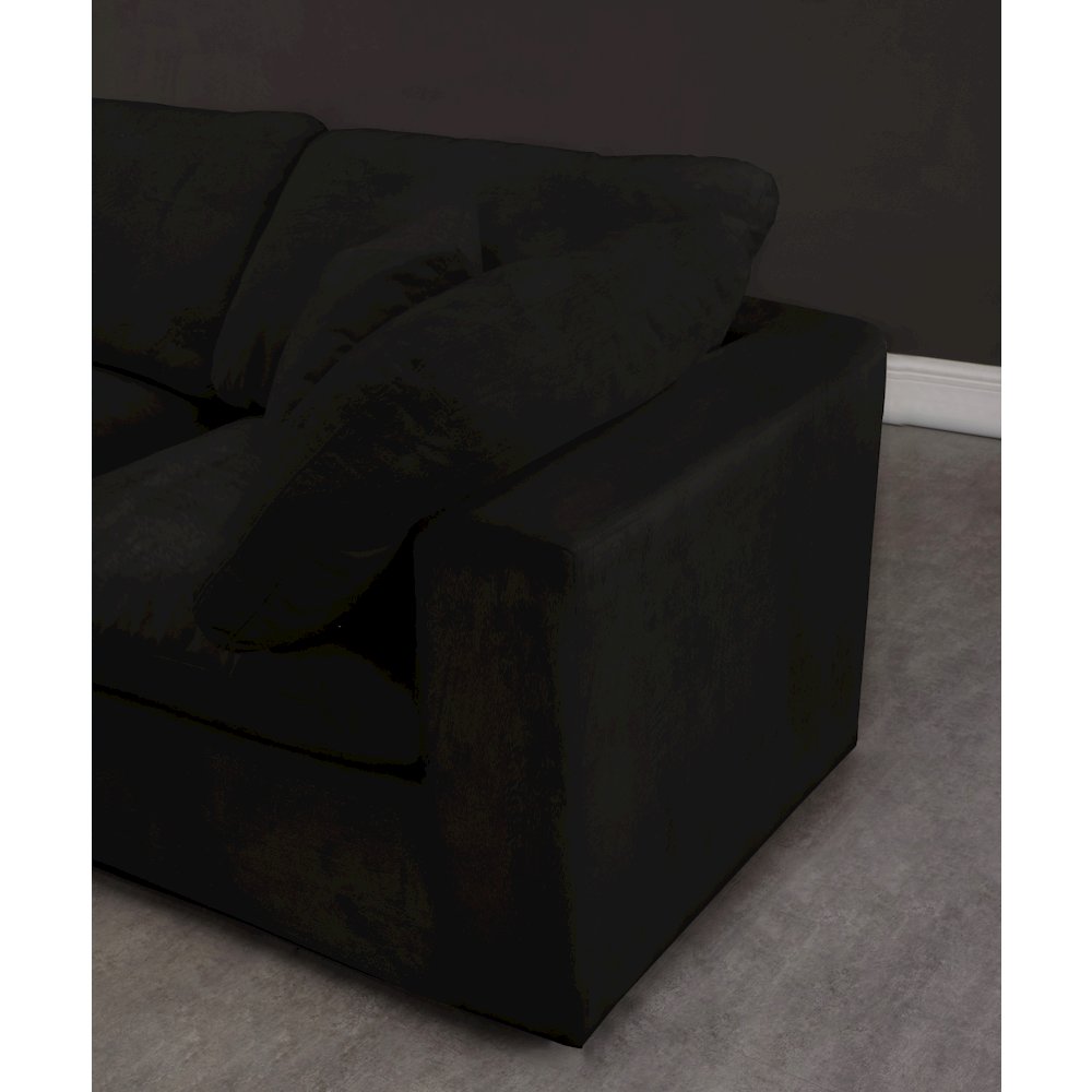 Cozy Black Velvet Comfort Modular Sectional