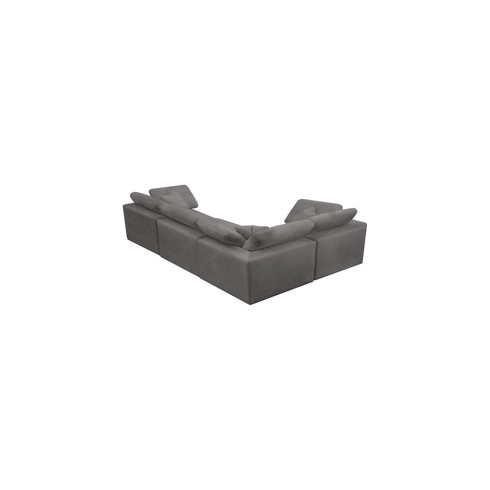 Cozy Grey Velvet Modular Sectional