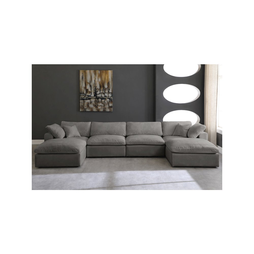 Cozy Grey Velvet Comfort Modular Sectional