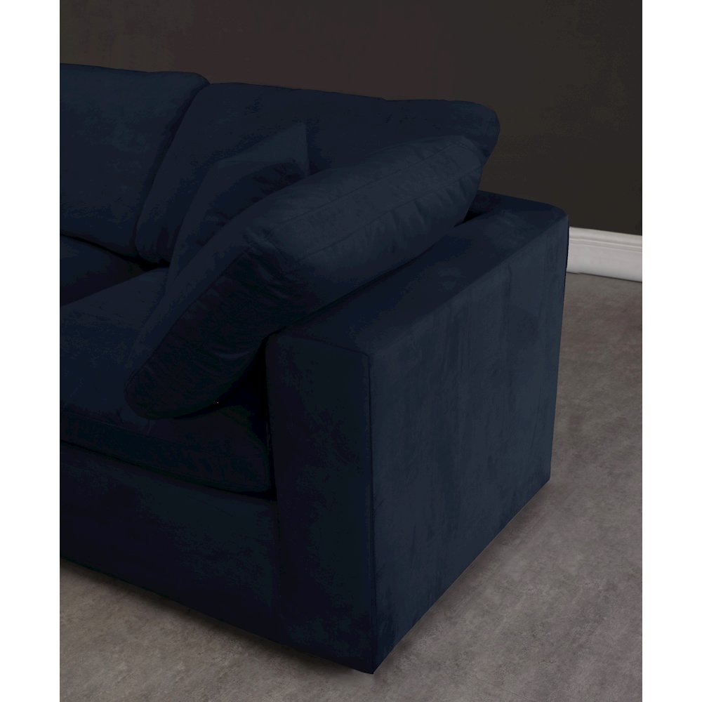 Cozy Navy Velvet Comfort Modular Sectional