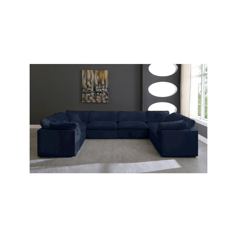 Cozy Navy Velvet Comfort Modular Sectional