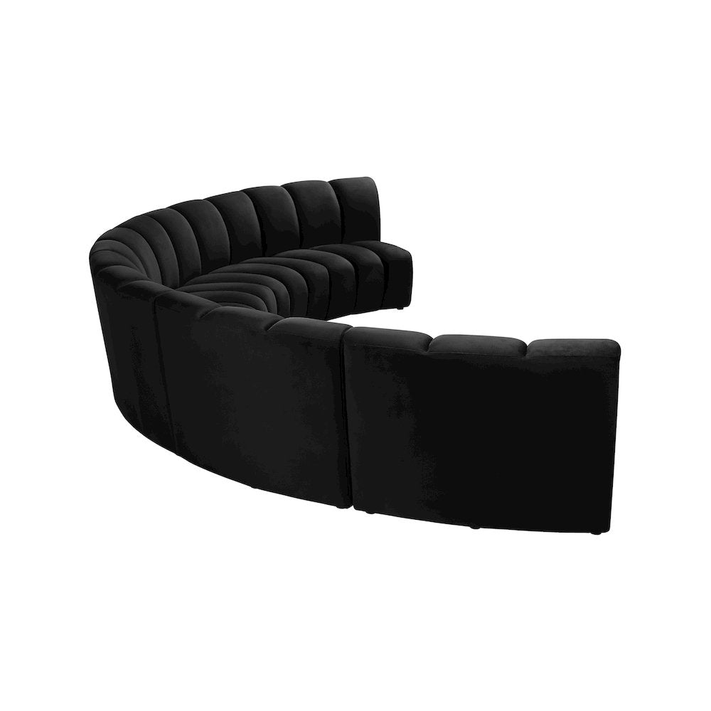 Infinity Black Velvet 5pc. Modular Sectional
