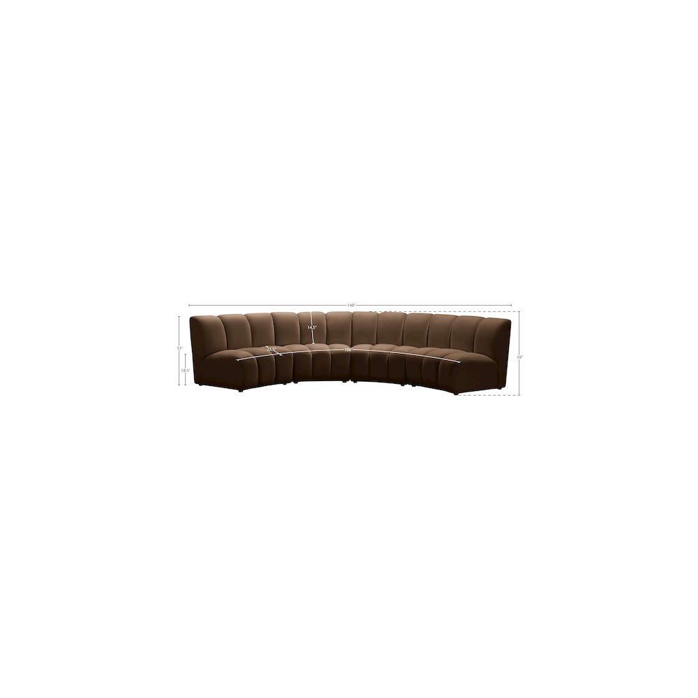 Infinity Brown Velvet 4pc. Modular Sectional