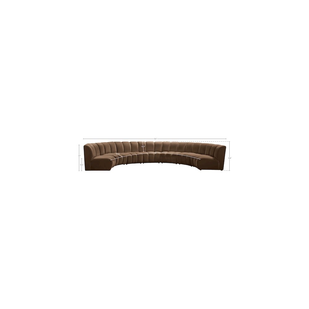 Infinity Brown Velvet 7pc. Modular Sectional