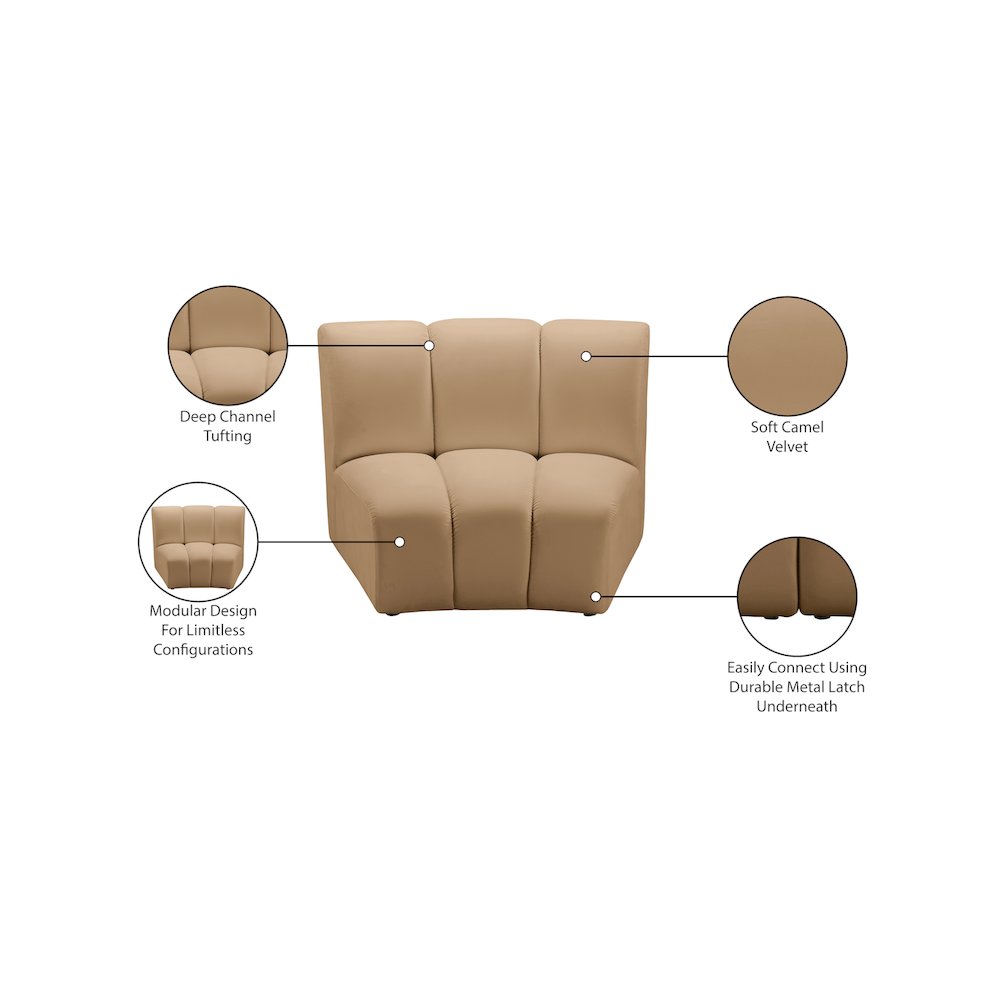 Infinity Camel Velvet Modular Chair