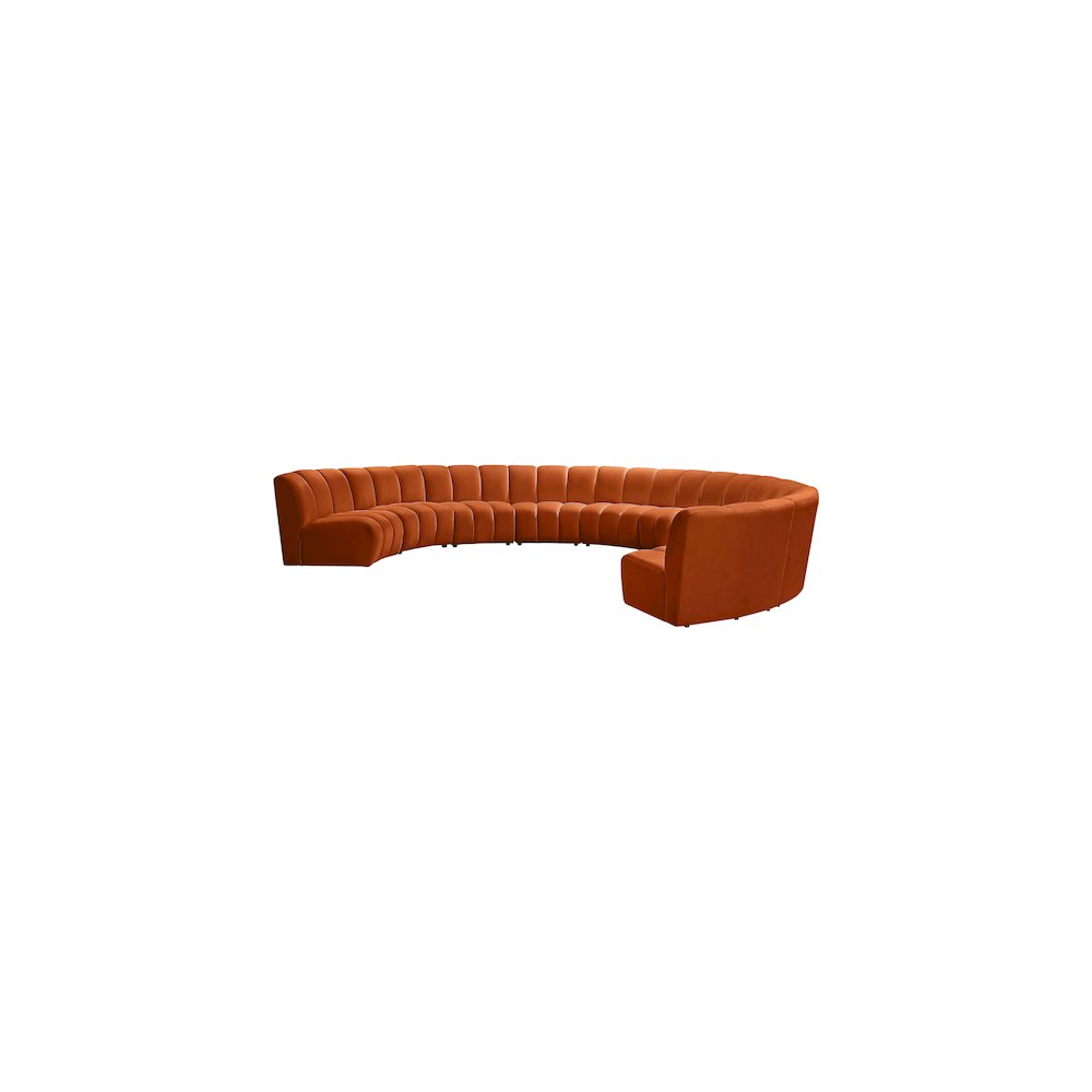 Infinity Cognac Velvet 9pc. Modular Sectional
