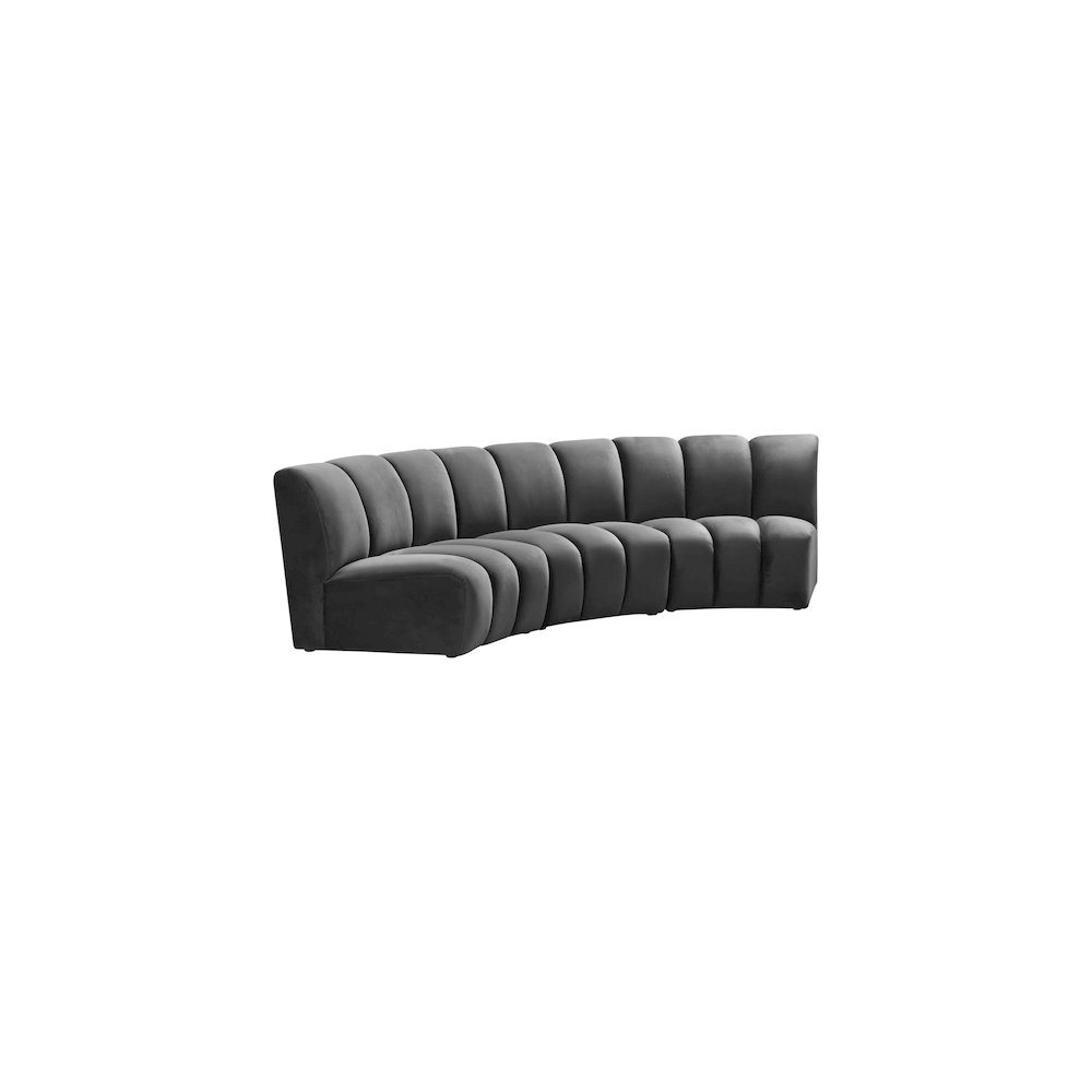 Infinity Grey Velvet 3pc. Modular Sectional