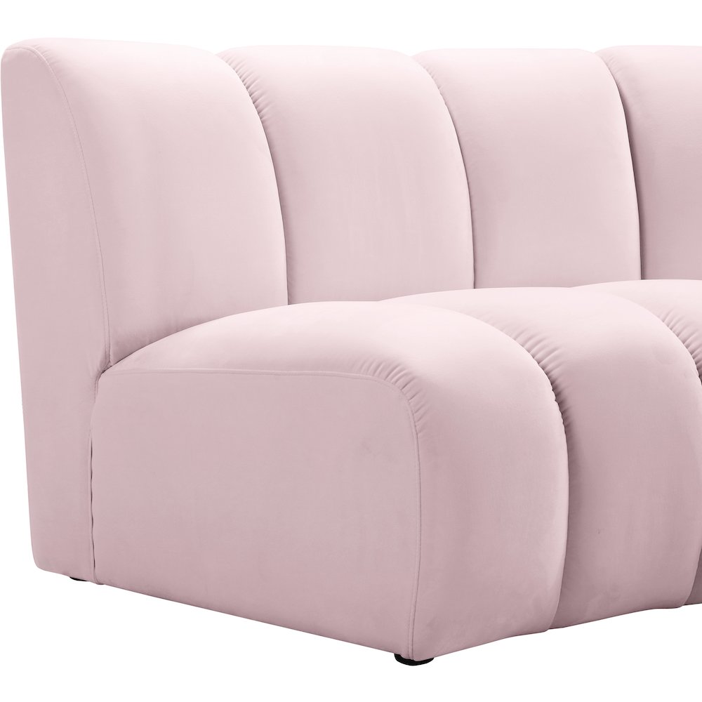 Infinity Pink Velvet 4pc. Modular Sectional
