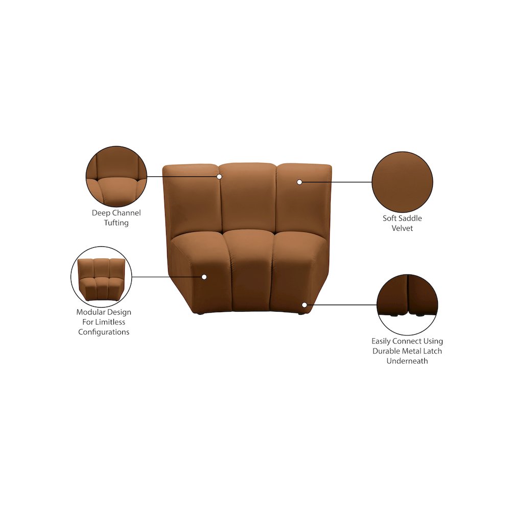 Infinity Saddle Velvet Modular Chair