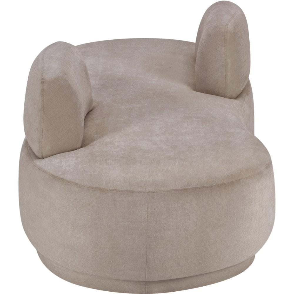 Argyle Beige Chenille Fabric Chaise/Loveseat