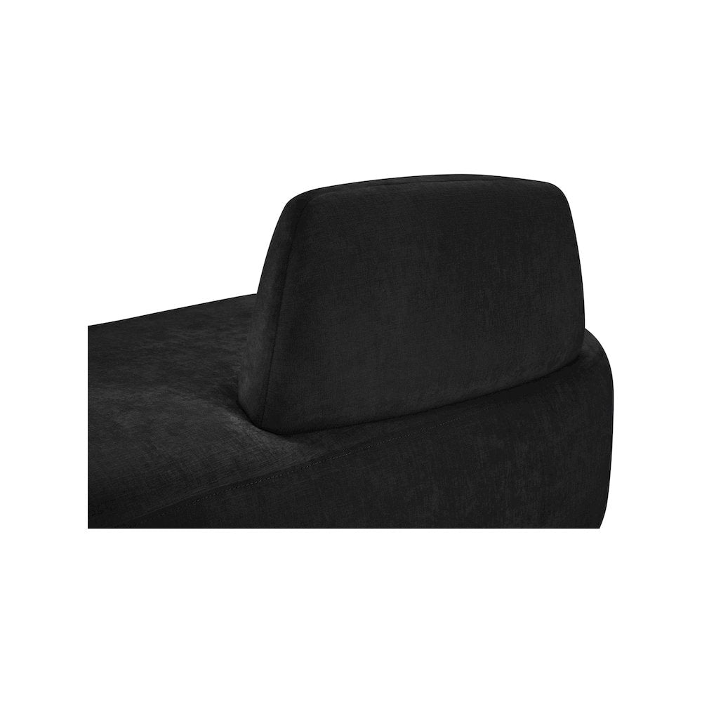 Argyle Black Chenille Fabric Chaise/Loveseat